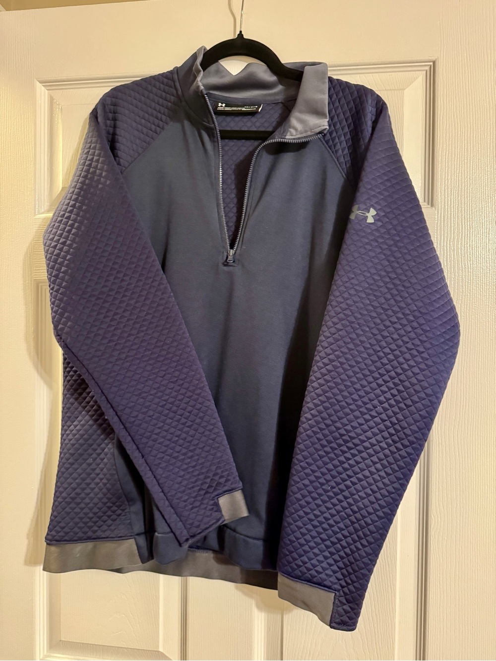 Under Armour Navy Quilted Lightweight 1/4-Zip Shirt Jacket Cold gear